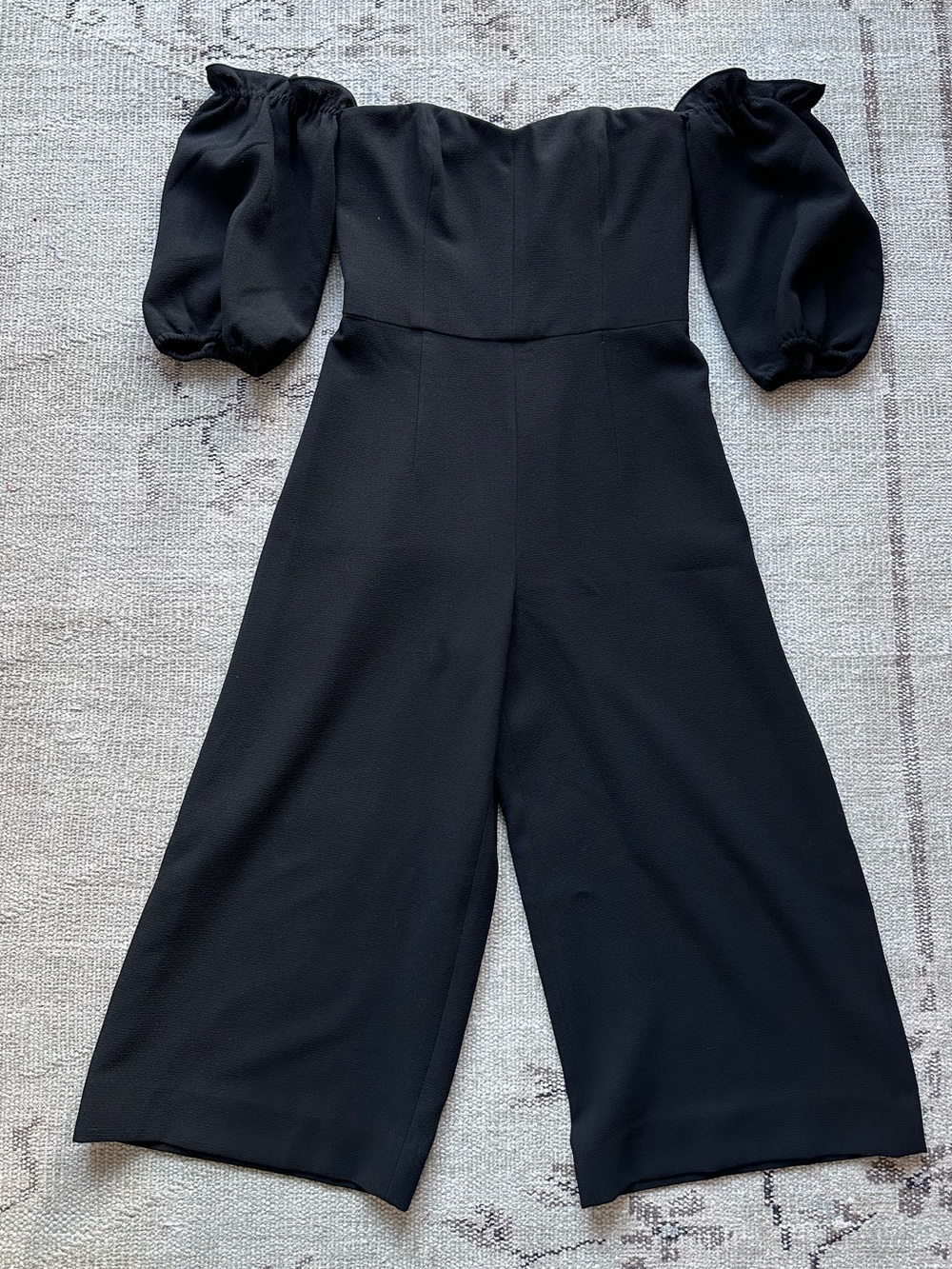 club monaco off shoulder black jumpsuit